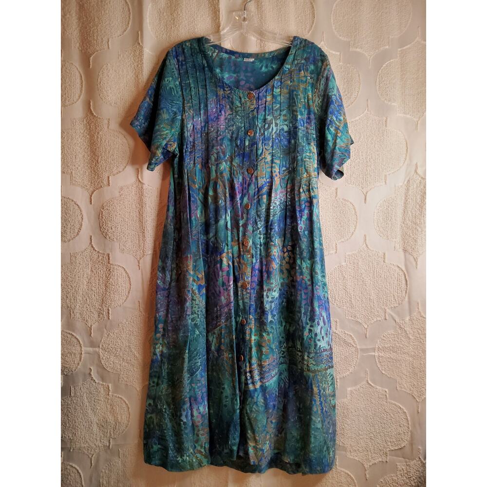 #303 Excellent Pre-Owned Women's Floral Empire Waist Maxi Dress Size L